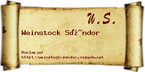 Weinstock Sándor névjegykártya